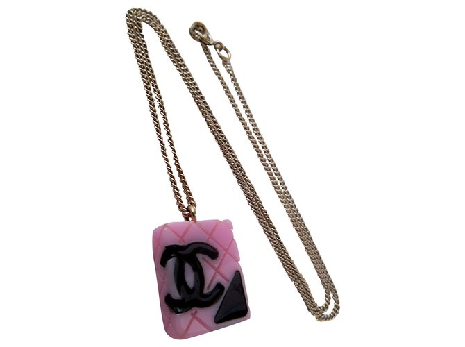 Chanel CAMBON NECKLACE Pink Resin  ref.177816