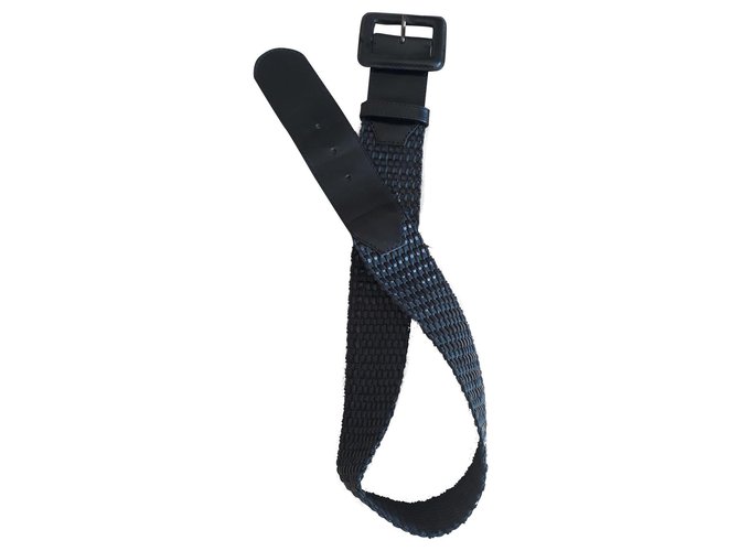Yves Saint Laurent wide belt, left bank Black Leather  ref.177835