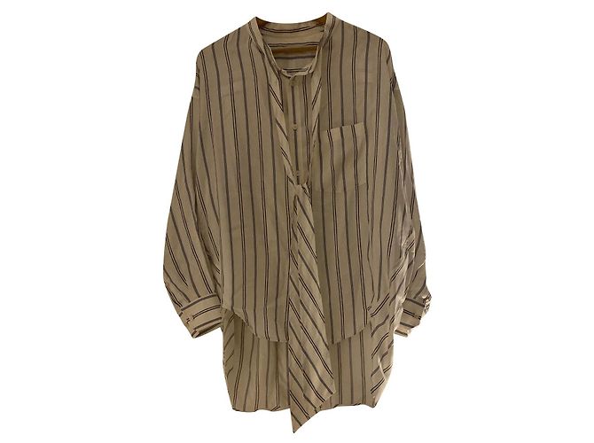 Balenciaga Oversize Hemd aus Seide Weiß