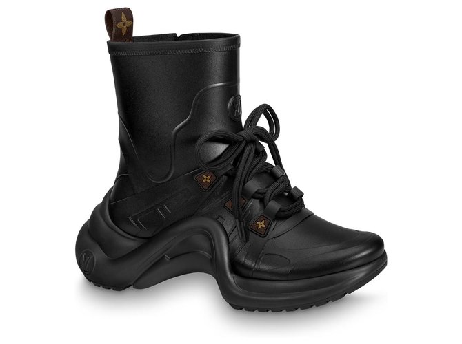 Leather biker boots Louis Vuitton Black size 37 EU in Leather