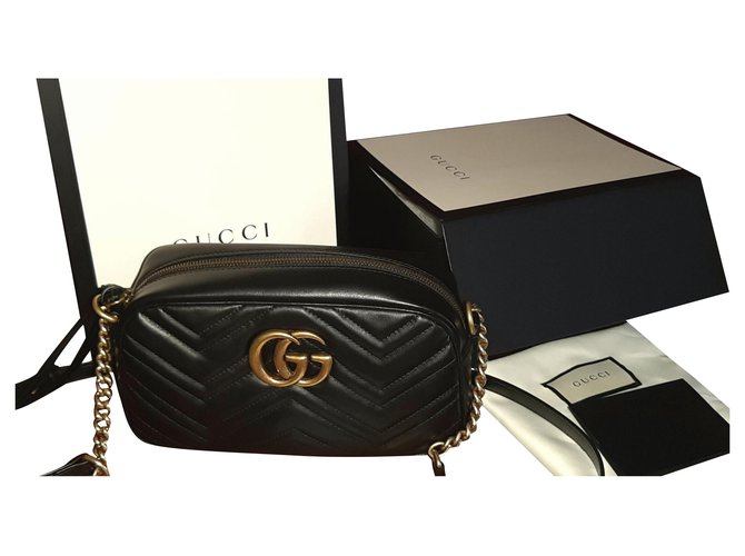 Marmont Gucci Handbags Black Lambskin  ref.178070