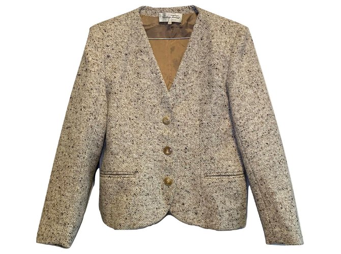 Autre Marque vintage 90s tweed jacket Multiple colors Wool ref