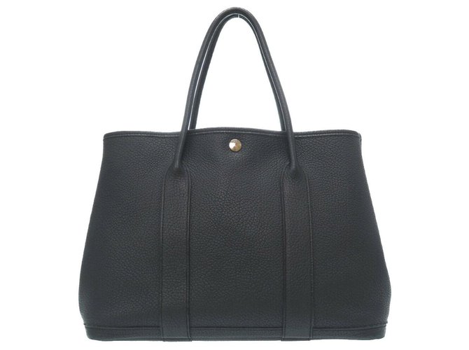 Hermès Garden Party PM Tote Bag Black Leather  ref.178141