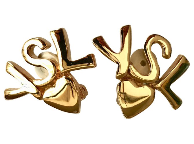 Yves Saint Laurent Earrings Golden Gold-plated  ref.178332