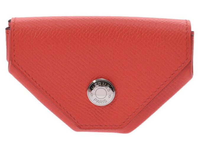 Hermès Revan Cattle Coin Pocket Red Leather  ref.178339