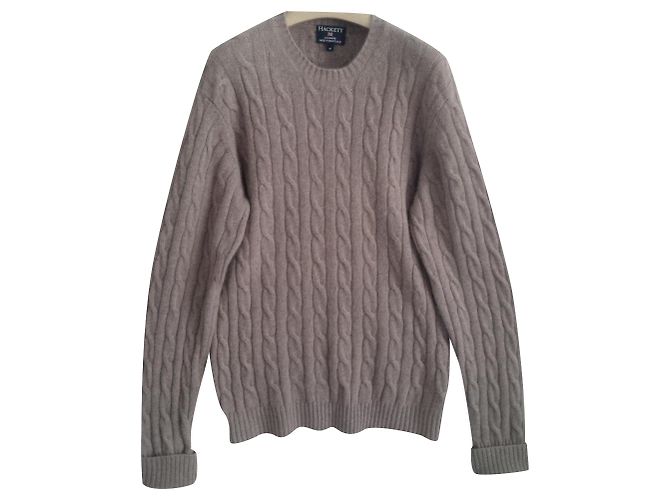 Hackett London 100% cashmere. Made in Scotland. Size Medium, Brown Dark brown