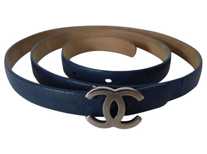 Chanel Belts Blue Leather  ref.178431