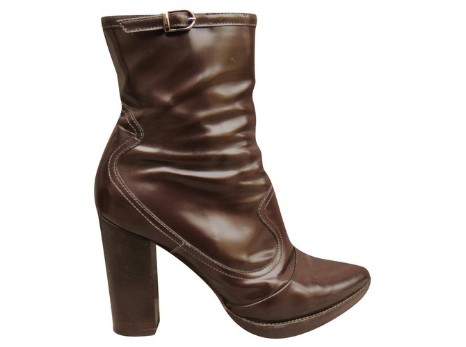 bottines Jonathan Kelsey for Mulberry p 39 Cuir Chocolat  ref.178468