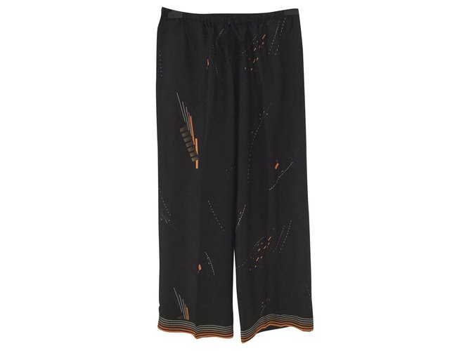 Dries Van Noten Pants, leggings Black Silk  ref.178589