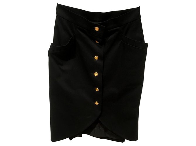 Chanel Skirts Black Wool  ref.178723
