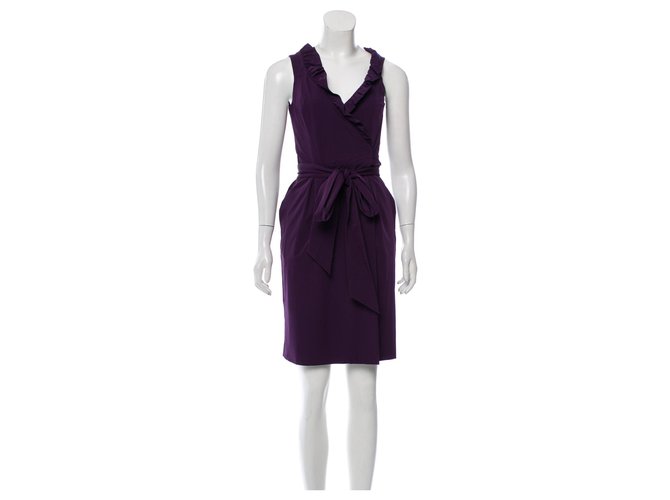 Diane Von Furstenberg Hampton wrap dress Purple Elastane Nylon  ref.178738