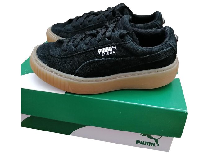 puma wedge sneakers black