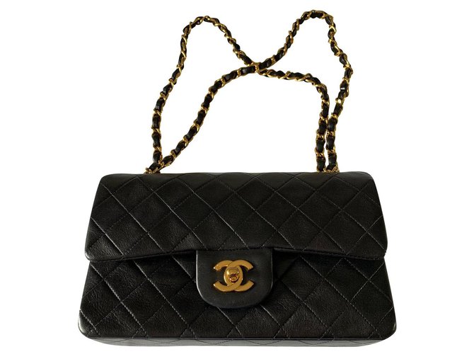 Chanel Timeless double flap bag Black Leather  ref.178881