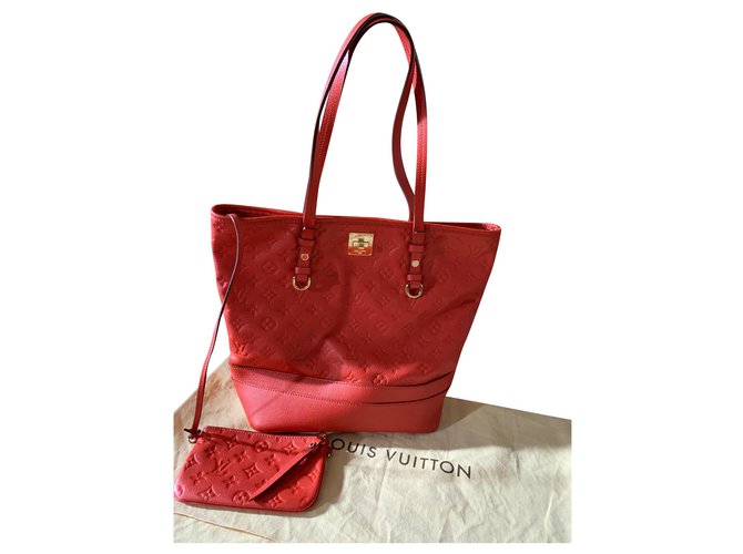 Louis Vuitton Red Monogram Empreinte Citadine Pochette Leather ref