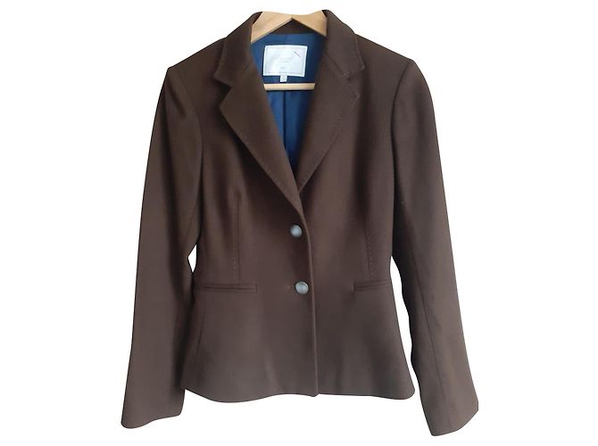 Autre Marque Giacca Figaret in lana e cashmere marrone scuro