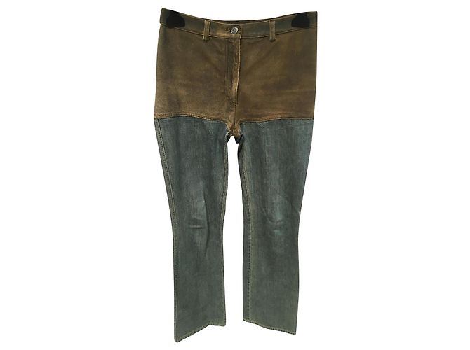 Chanel Jeans Marrom Azul