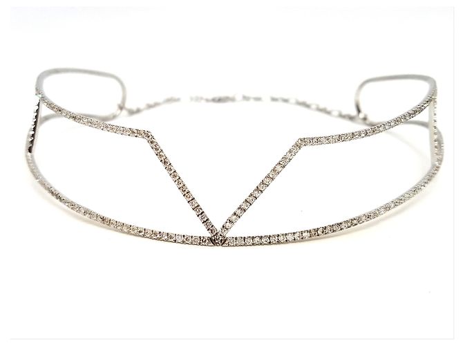 Autre Marque Girocollo in oro bianco e diamanti 3,83 carati Argento