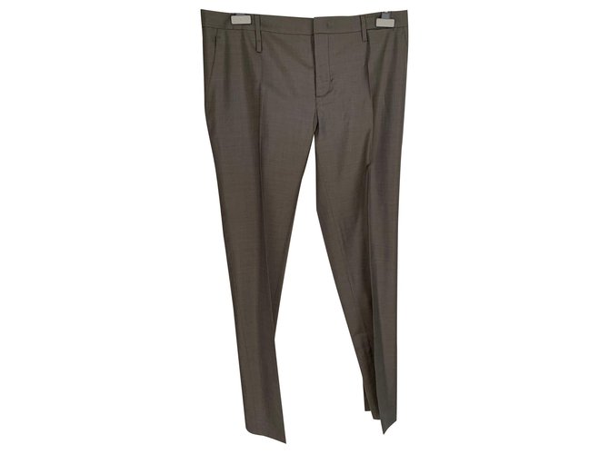 Prada Pants, leggings Taupe Wool  ref.179040