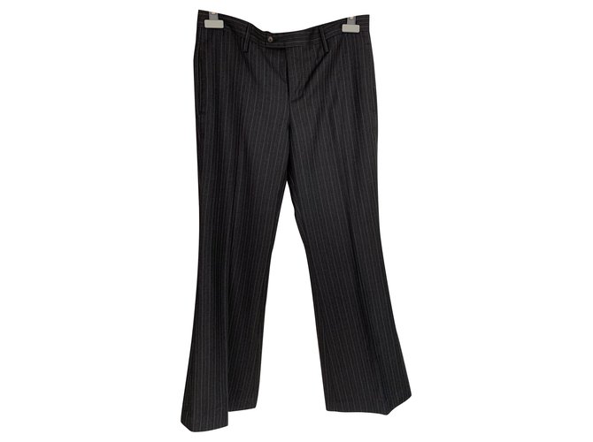 Gucci Un pantalon, leggings Laine Gris anthracite  ref.179077