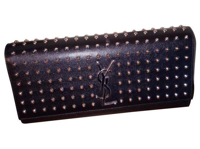 Yves Saint Laurent Clutch bags Black Leather  ref.179093