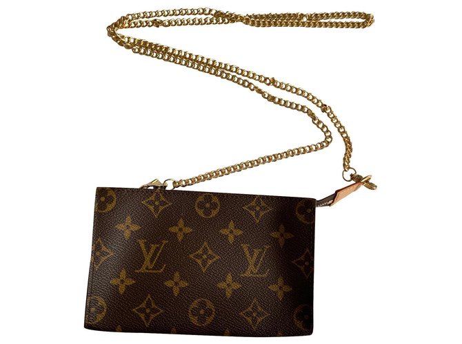 Louis Vuitton Bolsos de embrague Castaño Lienzo  ref.179099