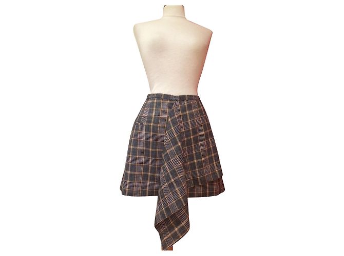Isabel Marant DOLEYLI skirt cotton wool Scottish pattern size 36