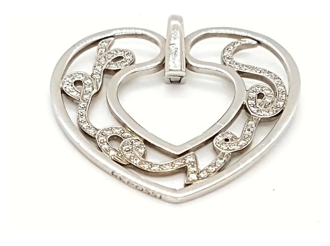 Pingente Repossi LOVE em ouro branco e diamantes Prata