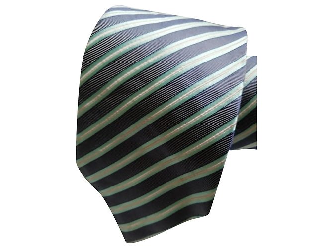 Cravatta in seta azzurra a righe Massimo Dutti Blu chiaro