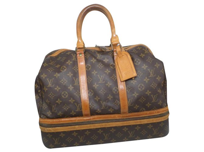 Louis Vuitton Sac de voyage Tissu Marron  ref.179160