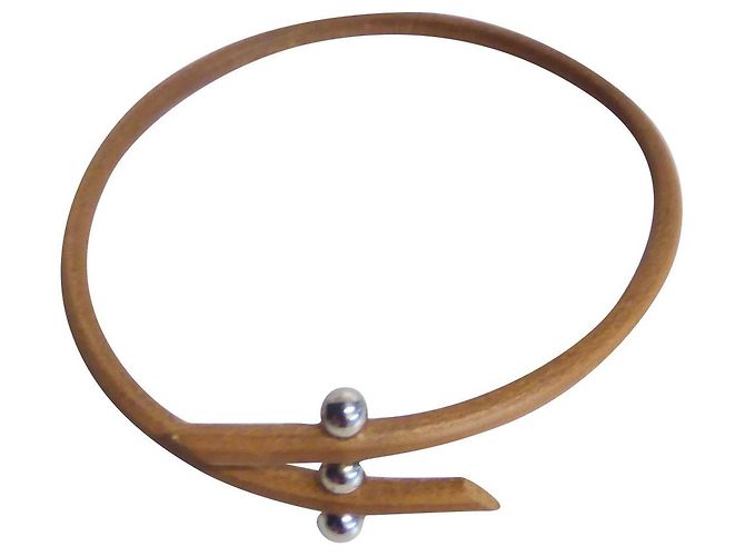 Hermès Colar Gargantilha  3 bolas Conhaque