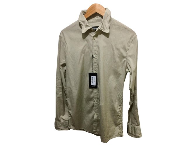 Dsquared2 Shirt size 48 with metal Beige Cotton  ref.179208