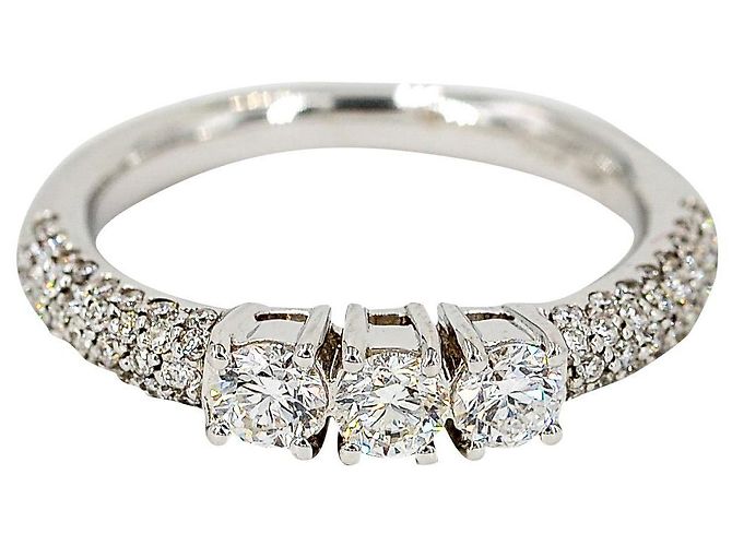 Autre Marque Anello in oro bianco e diamanti 18 carati 55 FR Argento