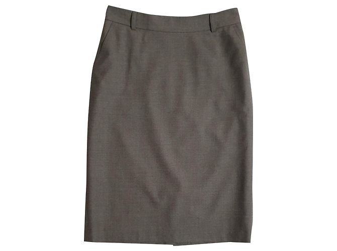 Rodier Wollrock grau braun Mehrfarben