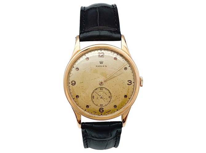 Rolex watch in pink gold, Leather bracelet.  ref.179530