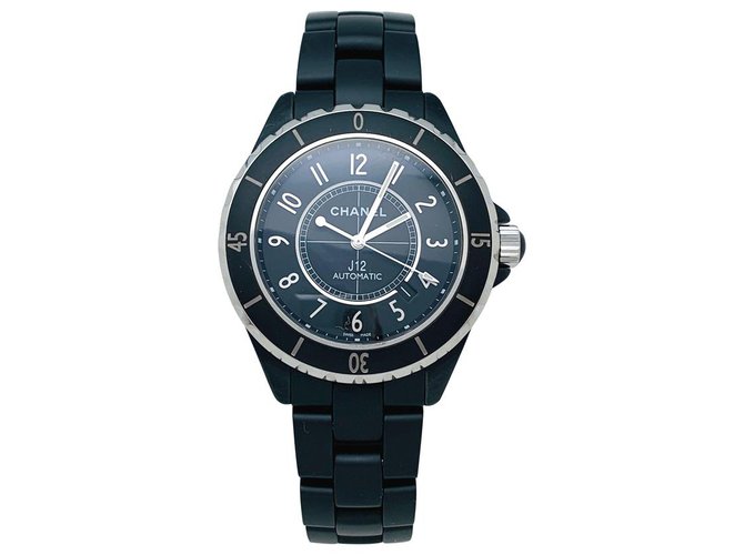 Chanel J orologio12 Nero intenso in acciaio e ceramica nera, automatico.  ref.179550