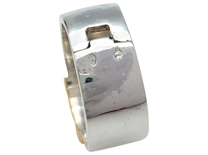 Hermès "Herakles" ring in silver and gold. Yellow gold  ref.179560
