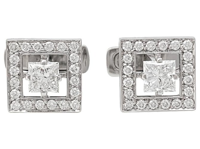 Boucheron cufflinks,"Ava", white gold and diamonds.  ref.179580