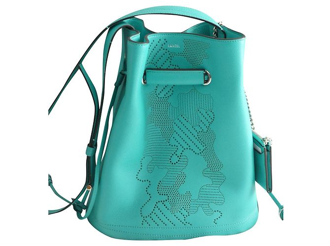 Saco de balde Lancel Le Huit azul de couro Azul claro Turquesa