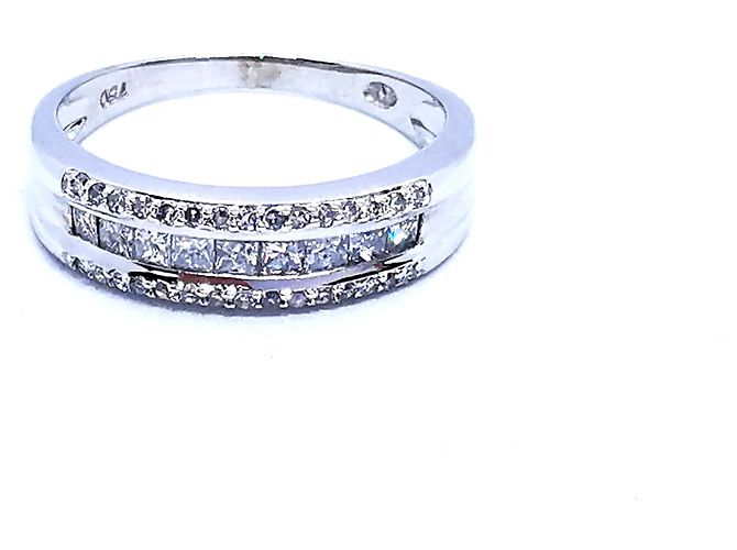 Autre Marque Weißgold Diamantring 0,46 ct Größe 58 Silber