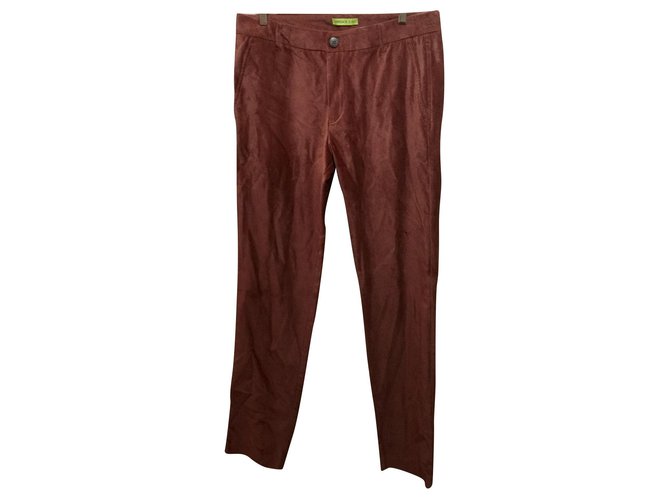 Versace Velvet trousers, IT 50, fr 46, DE 44, US M Brown Pink  ref.179728