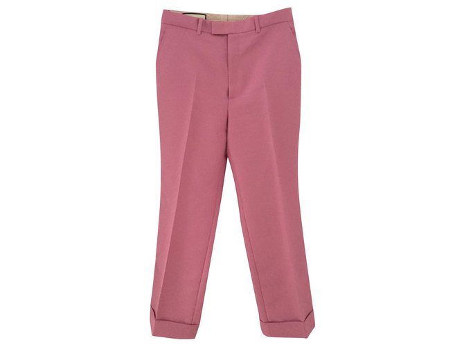 Gucci Un pantalon, leggings Polyester Rose  ref.179743