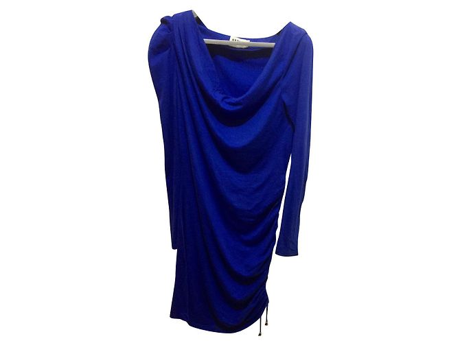 Alice by Temperley Kleid aus blauem Jersey mit Rüschen