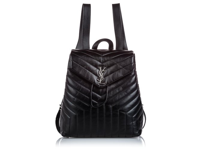 Saint Laurent YSL LouLou Backpack Leather Medium Black