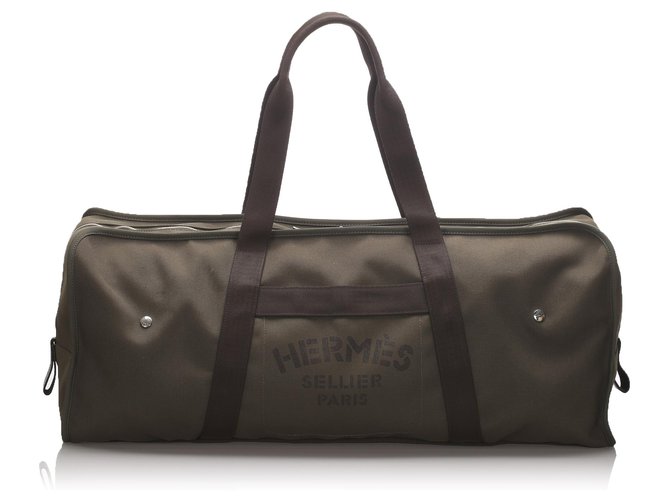 Hermès Hermes Brown Canvas Travel Bag Cloth Cloth  ref.179800