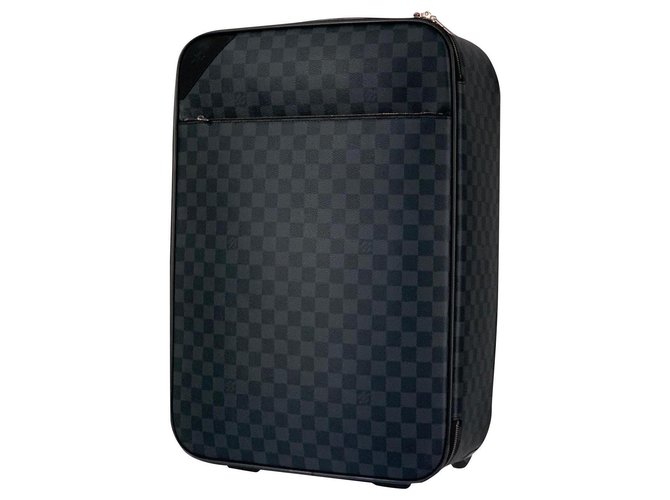 Louis Vuitton PEGASE LIGHT 55 luggage Black Grey Leather Plastic  ref.179915