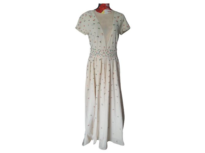 Vestido Manoush Beige de Algodón Estilo Bohemio