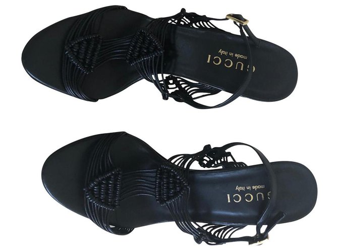 Gucci Sandals Black Leather  ref.179962