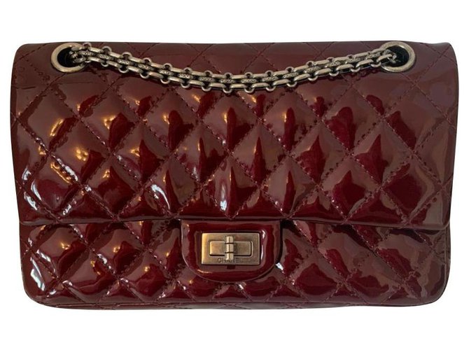 2.55 Chanel Dark red Leather  ref.179987