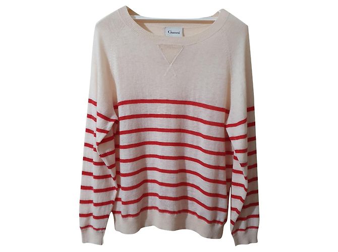 Ganni Oversize Pullover aus Wolle und Acryl Mehrfarben