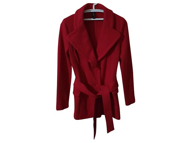 Abrigo de lana rojo Marc Cain Roja